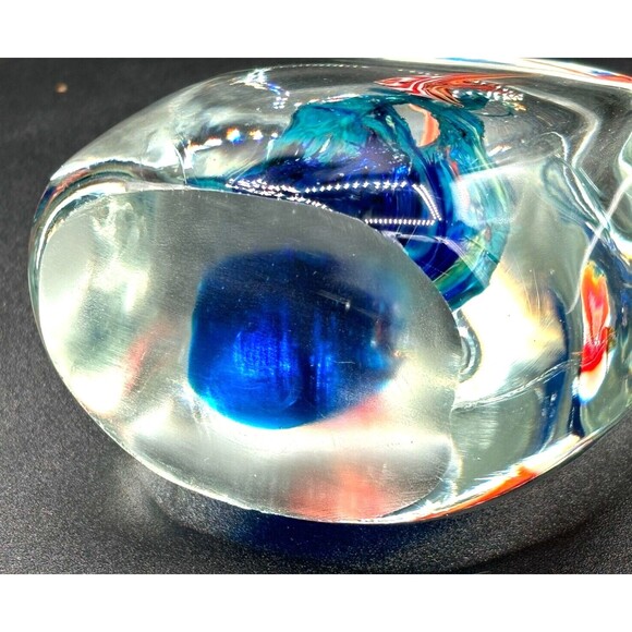 Art Glass Aquarium Fish Square Paperweight HandBlown Hand Crafted Underwater Duo - Picture 6 of 16